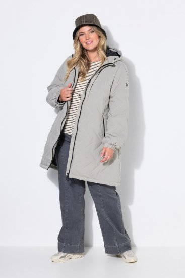 Ulla Popken 849552 Manteau matelassé Gris - Manteaux - Manteaux femme grande taille