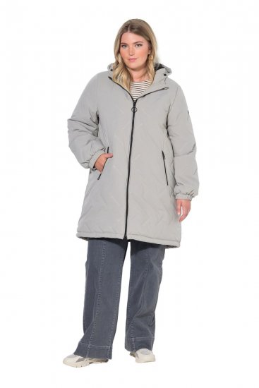Ulla Popken 849552 Manteau matelassé Gris - Manteaux - Manteaux femme grande taille