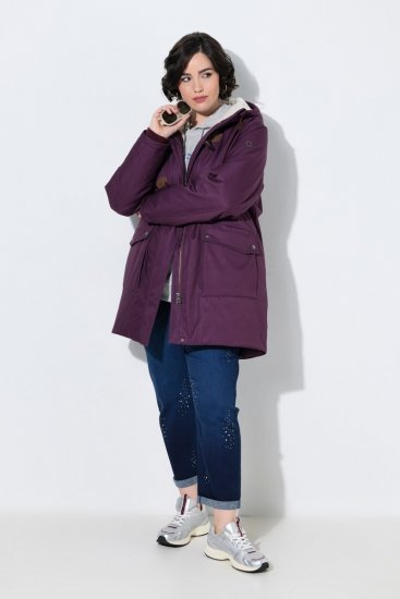 Ulla Popken 849619 Veste de pluie Violet foncé - Vestes - Vestes femme grande taille