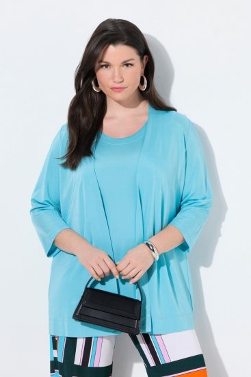 Ulla Popken 849620 Veste Bleu - Vestes - Vestes femme grande taille