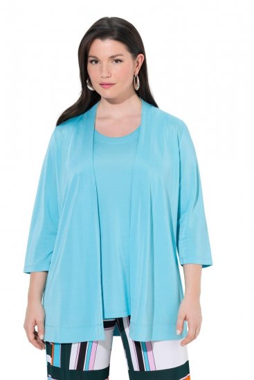 Ulla Popken 849620 Veste Bleu - Vestes - Vestes femme grande taille