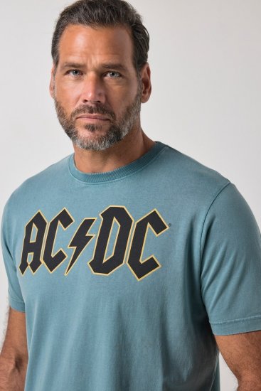 JP1880 849790 AC/DC Classic Logo T-shirt Bleu turquoise - T-shirts de groupes - T-shirts de groupes grande taille