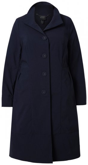 Ulla Popken 849803 Manteau stretch à col haut Bleu marine - Manteaux - Manteaux femme grande taille