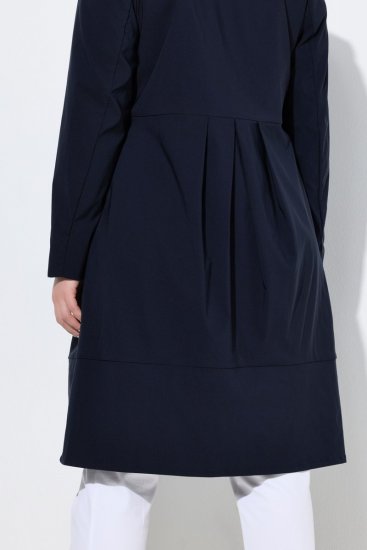 Ulla Popken 849803 Manteau stretch à col haut Bleu marine - Manteaux - Manteaux femme grande taille