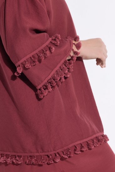 Ulla Popken 849860 Kimono Rouge rouille - Cardigans - Cardigans femme grande taille