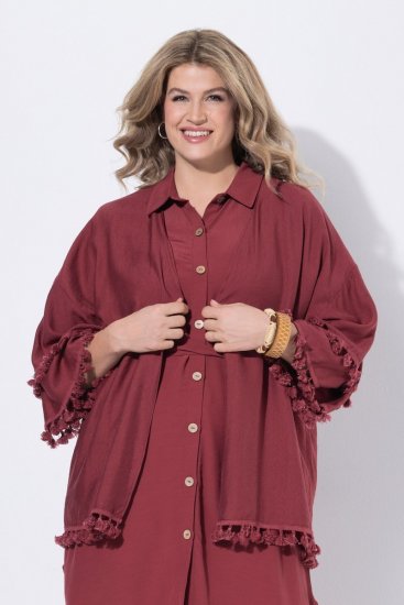 Ulla Popken 849860 Kimono Rouge rouille - Cardigans - Cardigans femme grande taille
