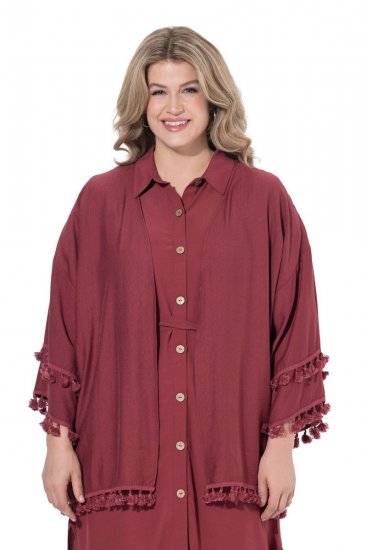 Ulla Popken 849860 Kimono Rouge rouille - Cardigans - Cardigans femme grande taille