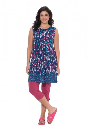 Ulla Popken 849887 Robe en jersey sans manches Bleu marine - Robes en jersey - 