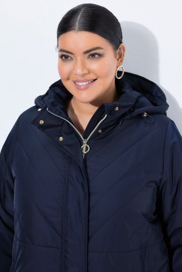 Ulla Popken 849908 Veste de pluie Bleu marine - Vestes - Vestes femme grande taille