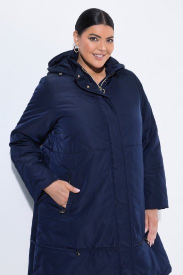 Ulla Popken 849908 Veste de pluie Bleu marine - Vestes - Vestes femme grande taille