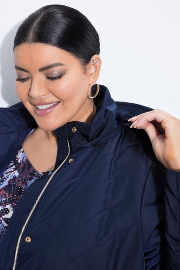 Ulla Popken 849908 Veste de pluie Bleu marine - Vestes - Vestes femme grande taille