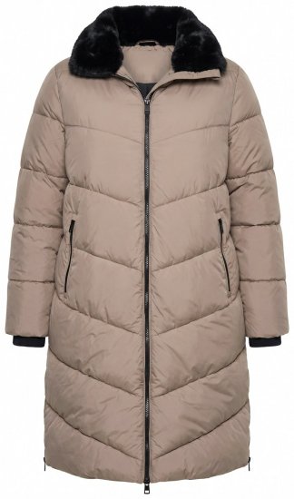 Ulla Popken 850041 Manteau matelassé Taupe - Manteaux - Manteaux femme grande taille