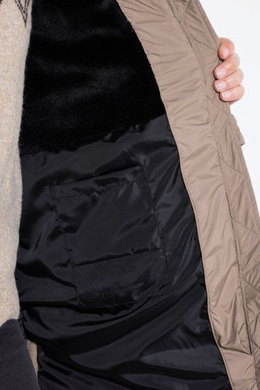 Ulla Popken 850041 Manteau matelassé Taupe - Manteaux - Manteaux femme grande taille