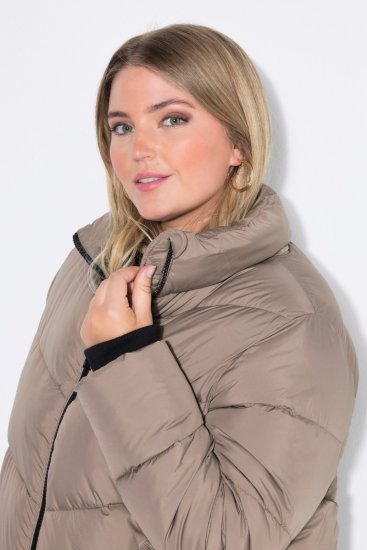 Ulla Popken 850041 Manteau matelassé Taupe - Manteaux - Manteaux femme grande taille