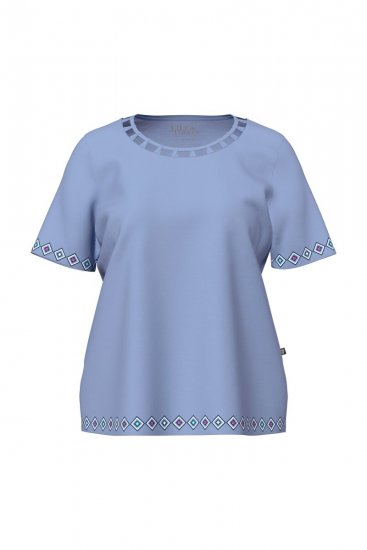 Ulla Popken 850045 Pyjama à manches courtes Bleu clair - Pyjamas/vêtements de détente - 
