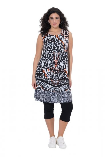 Ulla Popken 850175 Robe en jersey sans manches à poches Noir - Robes d'été - Robes d'été grande taille