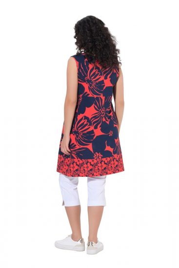 Ulla Popken 850175 Robe en jersey imprimée Corail - Robes en jersey - 