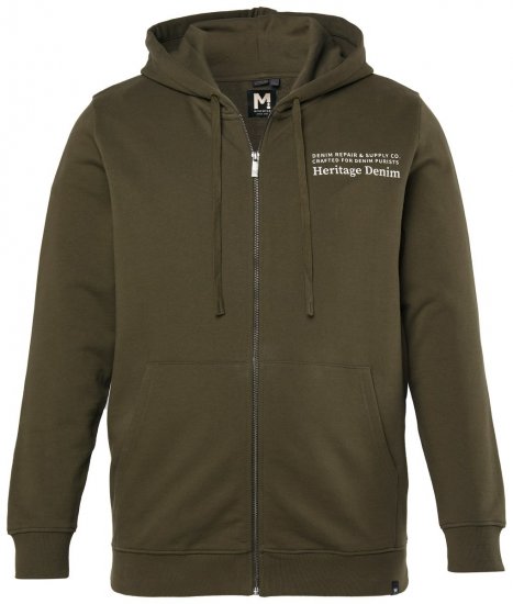 Men+ 375 Veste sweat à capuche Heritage Denim Vert kaki - Sweatshirts & hoodies - Sweatshirts/Hoodies grande taille homme