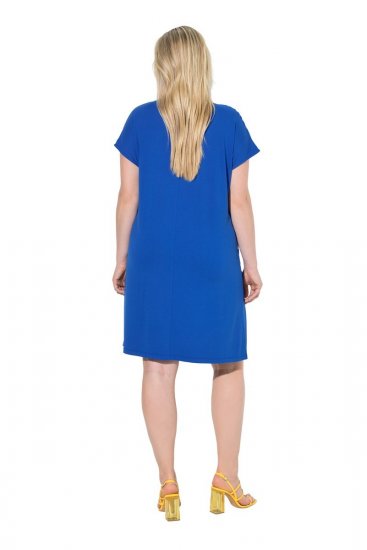 Ulla Popken 850389 Robe en mousseline imprimée Bleu - Robes - Robes pour toutes les tailles