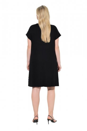 Ulla Popken 850406 Robe en mousseline imprimée Noir - Robes - Robes pour toutes les tailles