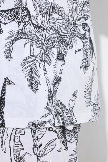 Ulla Popken 850441 Pyjama à motifs Blanc cassé - Pyjamas/vêtements de détente - 