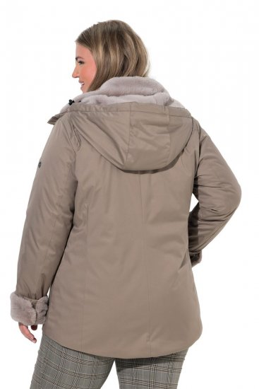 Ulla Popken 850509 Veste en fausse fourrure Taupe - Vestes - Vestes femme grande taille