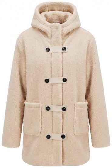 Ulla Popken 850589 Veste teddy Blanc cassé - Vestes - Vestes femme grande taille