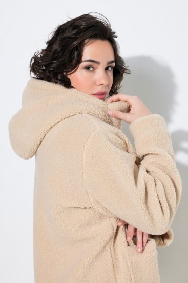 Ulla Popken 850589 Veste teddy Blanc cassé - Vestes - Vestes femme grande taille