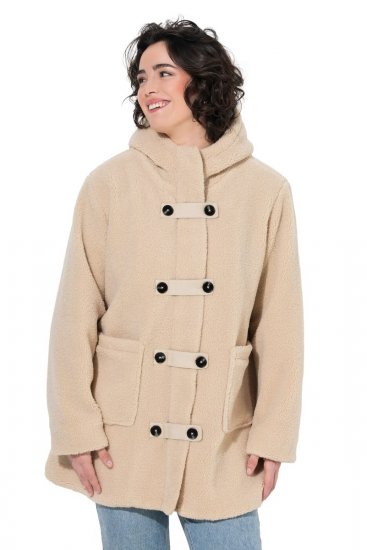 Ulla Popken 850589 Veste teddy Blanc cassé - Vestes - Vestes femme grande taille