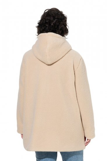 Ulla Popken 850589 Veste teddy Blanc cassé - Vestes - Vestes femme grande taille