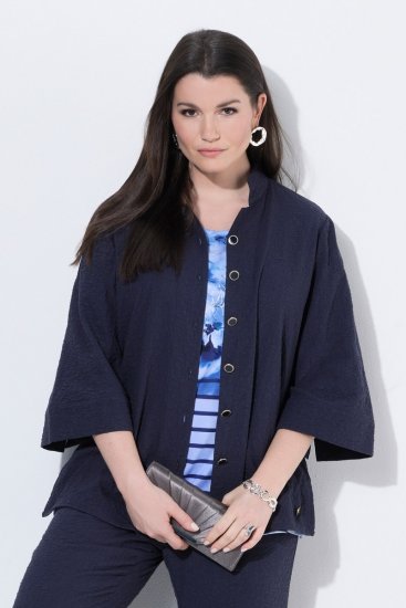 Ulla Popken 850615 Veste Bleu marine - Vestes - Vestes femme grande taille