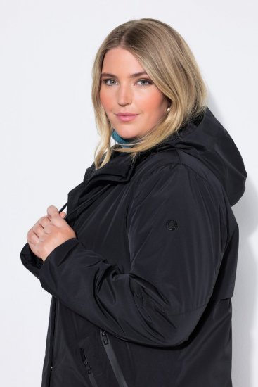 Ulla Popken 850774 Manteau technique Noir - Manteaux - Manteaux femme grande taille