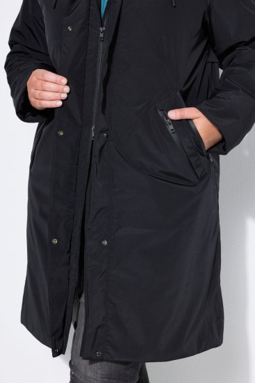 Ulla Popken 850774 Manteau technique Noir - Manteaux - Manteaux femme grande taille