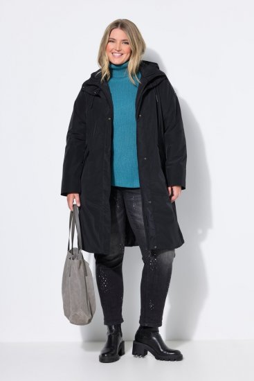 Ulla Popken 850774 Manteau technique Noir - Manteaux - Manteaux femme grande taille
