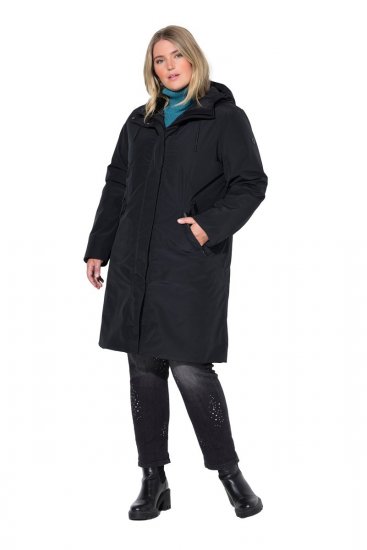 Ulla Popken 850774 Manteau technique Noir - Manteaux - Manteaux femme grande taille