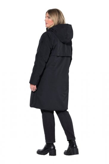 Ulla Popken 850774 Manteau technique Noir - Manteaux - Manteaux femme grande taille
