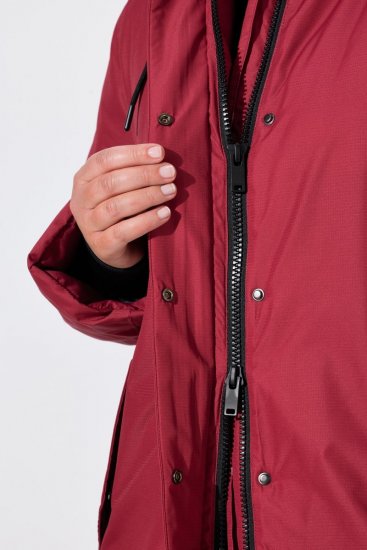 Ulla Popken 850794 Manteau technique Rouge - Manteaux - Manteaux femme grande taille