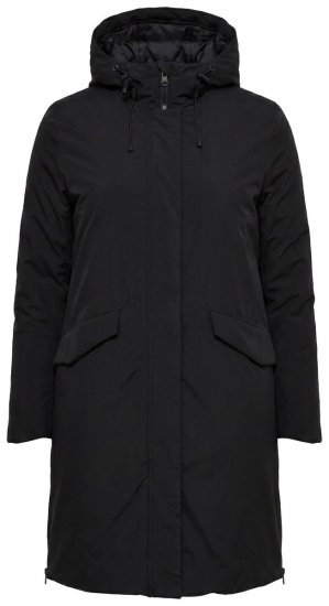 Ulla Popken 850806 Manteau technique Noir - Manteaux - Manteaux femme grande taille