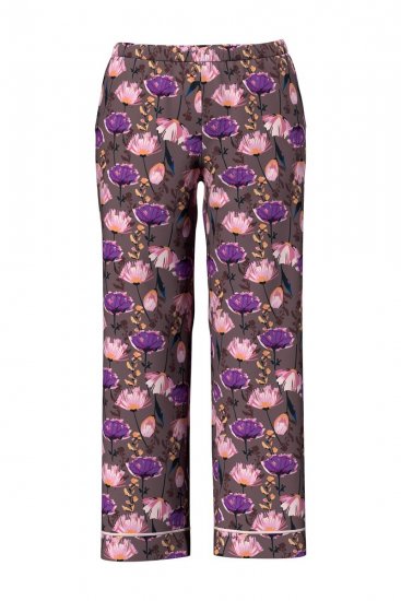 Ulla Popken 850903 Pyjama à fleurs lot de 2 Marron - Pyjamas/vêtements de détente - 