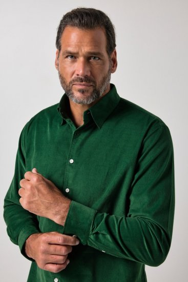 JP1880 850921 Chemise en velours côtelé manches longues Vert forêt TALL - TALL chemises - Chemises TALL grande longueur