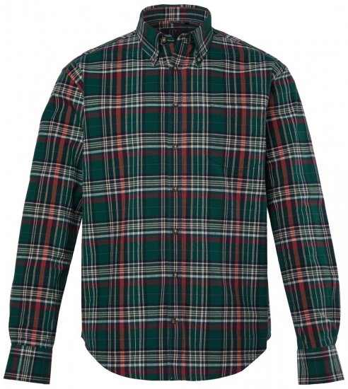 JP1880 850923 Chemise à carreaux manches longues Vert forêt TALL - TALL chemises - Chemises TALL grande longueur