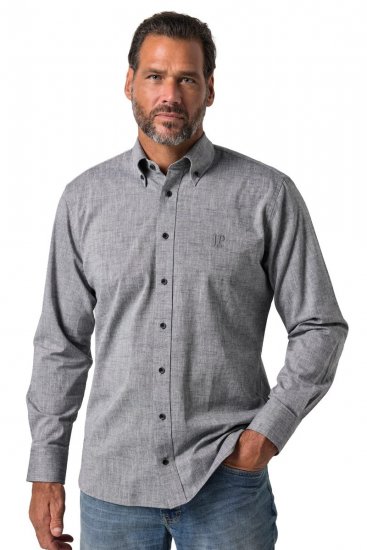 JP1880 850931 Chemise en chambray manches longues Noir TALL - TALL chemises - Chemises TALL grande longueur