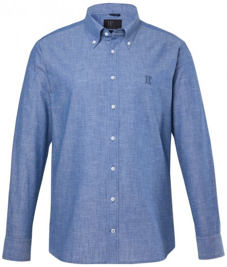 JP1880 850931 Chemise en chambray manches longues Bleu denim TALL - TALL chemises - Chemises TALL grande longueur