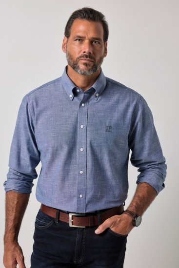 JP1880 850931 Chemise en chambray manches longues Bleu denim TALL - TALL chemises - Chemises TALL grande longueur