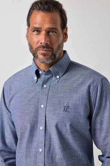 JP1880 850931 Chemise en chambray manches longues Bleu denim TALL - TALL chemises - Chemises TALL grande longueur