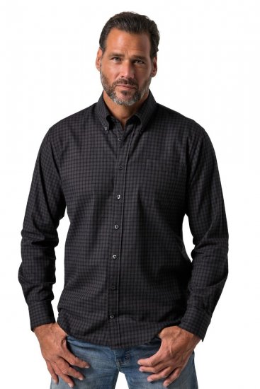JP1880 850950 Chemise en flanelle à carreaux manches longues Noir TALL - TALL chemises - Chemises TALL grande longueur