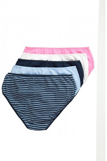 Ulla Popken 850966 Culottes à rayures lot de 5 Bleu marine - Culottes - 