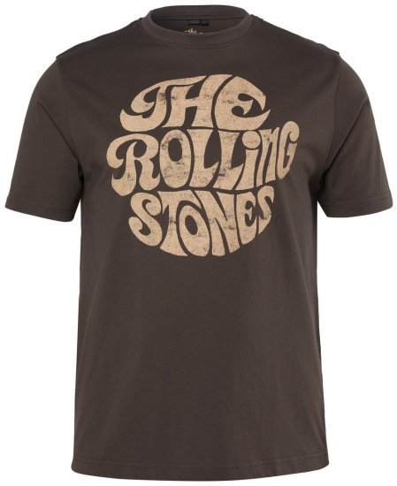 JP1880 851001 Rolling Stones Retro Logo T-shirt Noisette TALL - TALL T-shirts - T-Shirts pour Hommes Grands