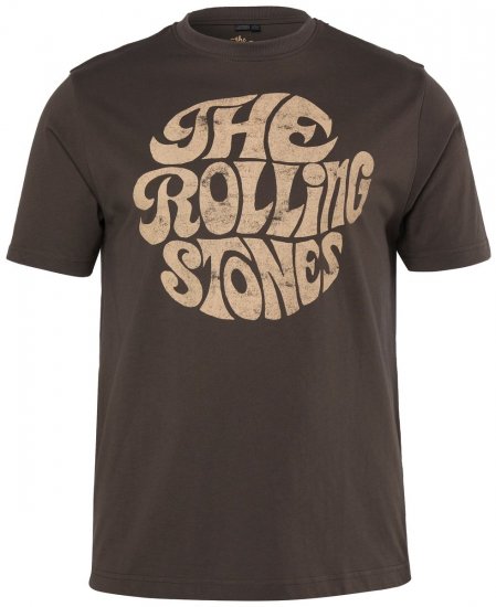 JP1880 851001 Rolling Stones Retro Logo T-shirt Noisette - T-shirts de groupes - T-shirts de groupes grande taille