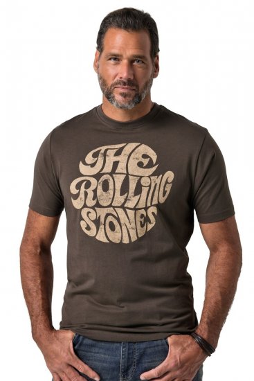JP1880 851001 Rolling Stones Retro Logo T-shirt Noisette - T-shirts de groupes - T-shirts de groupes grande taille